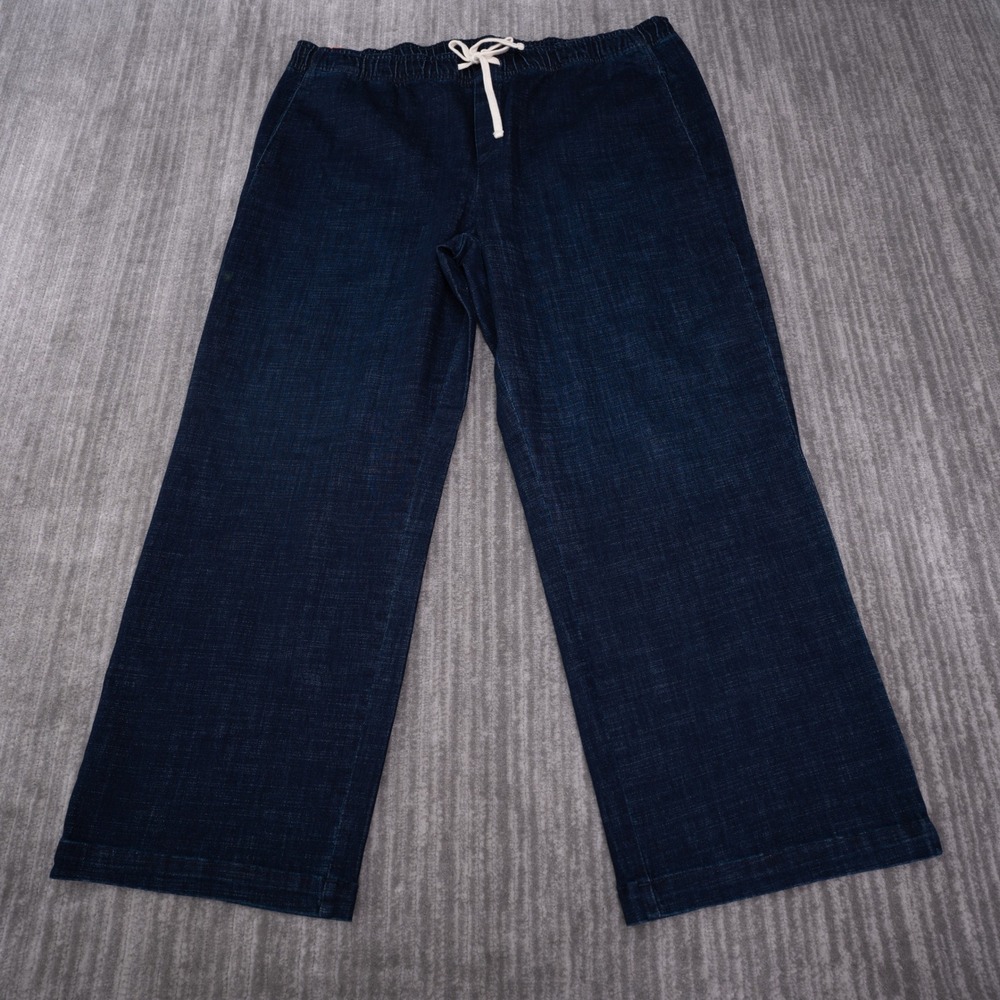 Buffalo David Bitton Wide Leg Jean Womens XXL Blue NEW Pull-On Drawstring